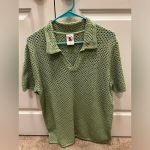 DANDY DEL MAR ANTIBES CROCHET SHIRT - PISTACHIO SIZE L